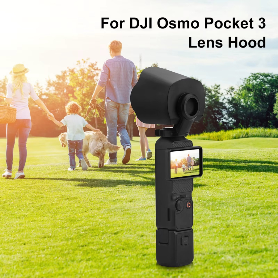 PULUZ Objektivschutzabdeckung mit Sonnenschutz für DJI OSMO Pocket 3 in Schwarz - Bild 2