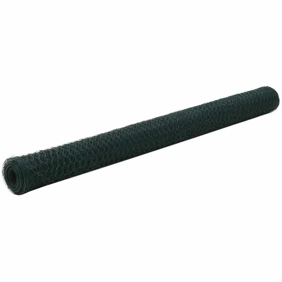 vidaXL Drahtzaun aus Stahl mit PVC-Beschichtung in Grün, Breite: 25 m, Höhe: 1,5 m - Bild 2