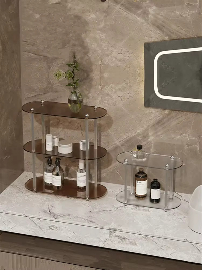 Transparentes Acryl Organizer-Regal für Badezimmer, Kosmetik und Büro als Desktop-Halter - Bild 3