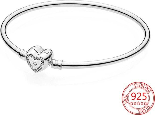 Allbestart Armband, 925 Silber, Herz Verschluss, Damen, 17cm - Bild 1