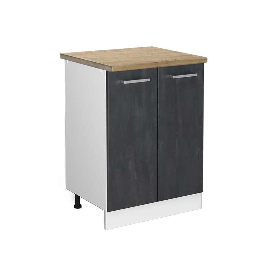 Vicco Küchenunterschrank R-Line Küchenkommode in Schwarz Beton/Weiß/Anthrazit mit Eiche-Optik Breite: 60 cm - Bild 2