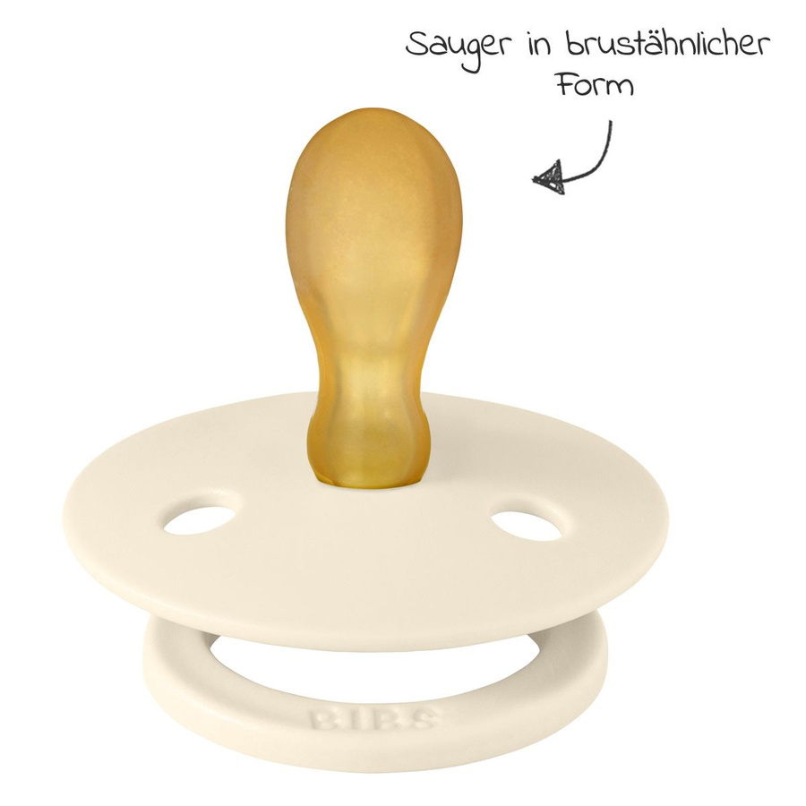 BIBS Schnuller 2er Pack Colour mit symmetrischem Sauger aus Naturkautschuk für 6-18 Monate in Ivory und Blush - Bild 1