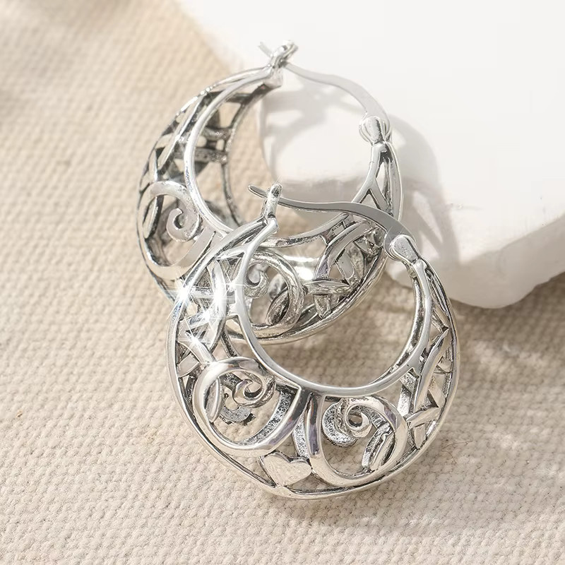 Creolen Vintage, Silber, Damen - Bild 2