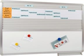 Eichner Whiteboard emailliert mit 14 Feldern in Hellgrau und Weiß, B: 80 cm, H: 53,4 cm - Bild 1