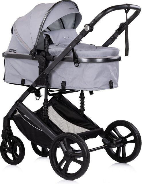 Chipolino Kinderwagen 2 in 1 Amore Kombikinderwagen mit Wickeltasche und Getränkehalter in Hellgrau - Bild 1