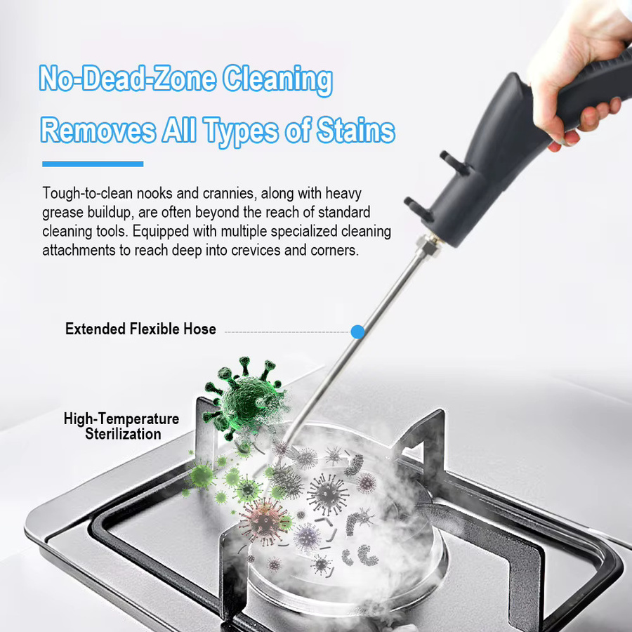 BALASHOV Handdampfreiniger mit Hochdruck und Hochtemperatur in Grau mit 1200 ml Wassertank für Haushalt, Gewerbe und Auto - Bild 7
