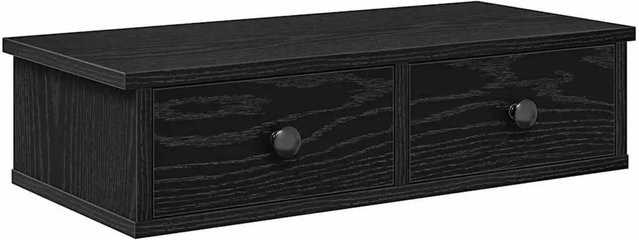 vidaXL Wandregal mit Schubladen Schwarz aus Holzwerkstoff B/T/H: 60 x 28 x 15 cm - Bild 1