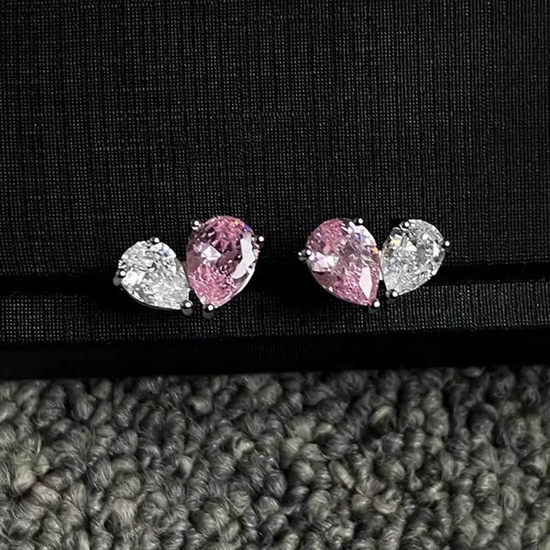 Robbie Ohrringe 925 Silber, rosa Kristall, Zirkonia, Damen - Bild 2