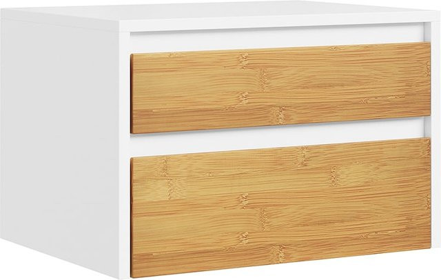 SoBuy Nachttisch mit 2 Schubladen in Weiß, Modernes Design, B/T/H: 40 x 29 x 25 cm - Bild 1