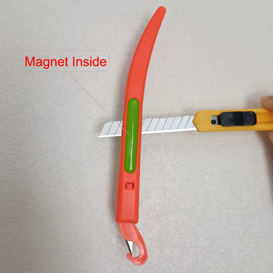Sicherheits-PVC-Schneider mit 5 Schneidklingen und Schutzklingen-Aufkleber in Orange für Carbonfolie und Autofolierung - Bild 2