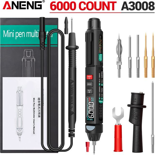 ANENG Digitales Stift-Multimeter A3008 Professioneller Stifttester mit 6000 Anzeigen in Schwarz - Bild 1