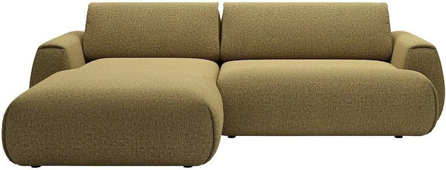 Vente-unique Schlafsofa Monelia in Grün mit L-Form und Schlaffunktion aus Chenillestoff, Breite: 270 cm - Bild 1