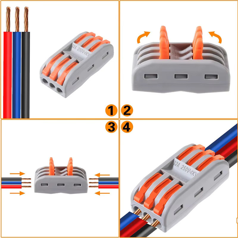JORPETS Schnellverbinder Set mit Aufbewahrungsbox, 90 Stück Push-in-Hebelverbinder für schnelle elektrische Verkabelung - Bild 4