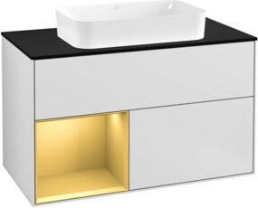 Villeroy & Boch Finion Waschtischunterschrank mit Abdeckplatte in Weiß, Wandmontage, B: 100 cm, T: 60,3 cm - Bild 1