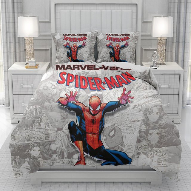 Spiderman vs Hello Kitty Bettwäsche-Set mit Bettbezug und Kissenbezügen, Mehrfarbig, B/H: 135 x 200 cm - Bild 1