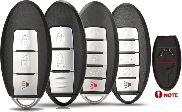 Jingyuqin 10er Set Smart Key Shell Cover für Nissan Altima Maxima Murano Versa Teana Sentra, Farbe: Schwarz - Bild 1