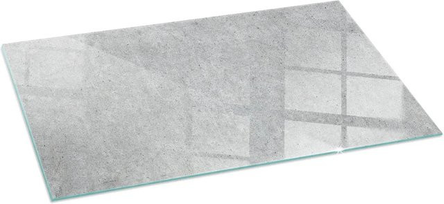 Tulup Glasplatte für Kaminöfen in Grau mit Rohbetonstruktur, B/T: 140 x 70 cm - Bild 1