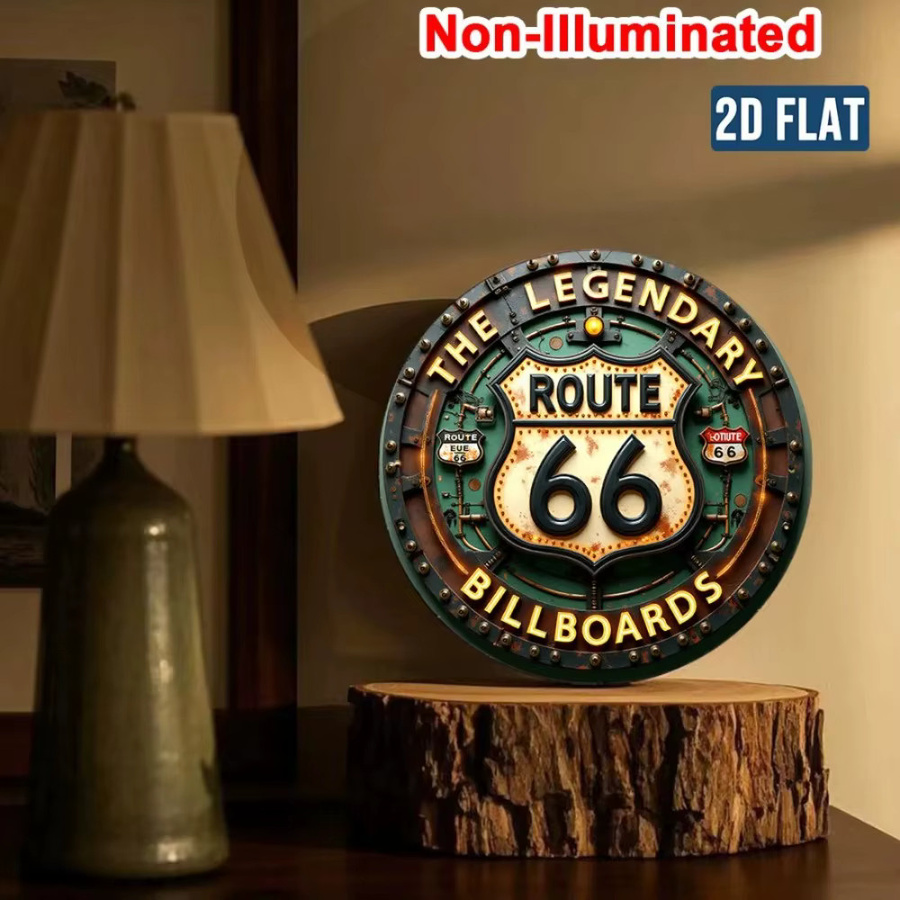 CIFBUY Retro Route 66 Metall-Wandschild, runde Aluminiumplakette in Multicolour zur Dekoration von Zuhause, Bar und Küche - Bild 4