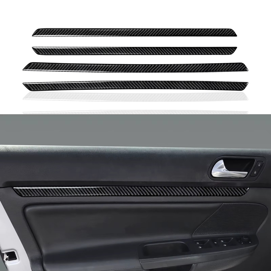 HENGYUESHANG Carbon Faser Trim Aufkleber für VW Jetta V Golf V MK5 R32 GTI Plus Variante, Mittelkonsole Schalthebel Panel und Seiten Luftauslass, Schwarz - Bild 5
