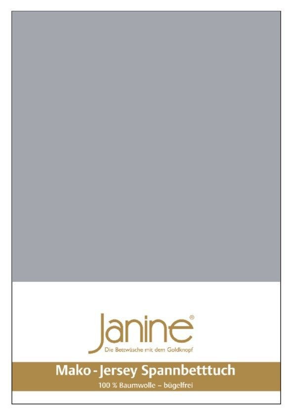 Janine Spannbetttuch aus Mako-Jersey aus 100% Baumwolle, Farbe Platin, B/T: 90-100 x 190-200 cm - Bild 1
