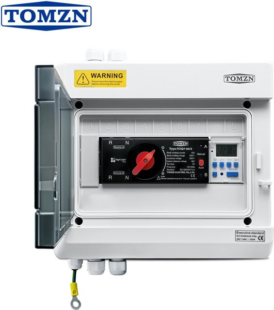 TOMZN HT-9WAY Dual Power Automatischer Transferschalter AHC30A mit 7-Tage digitaler Zeitschaltuhr 220V AC 63A - Bild 1