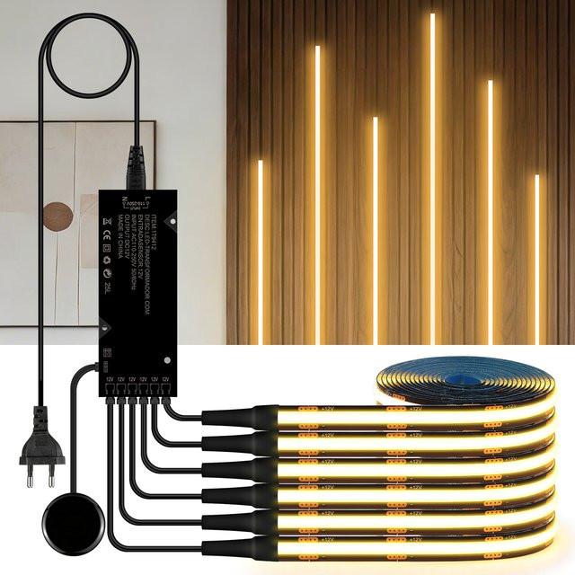 MALITAI COB LED Strip Licht Schwarz dimmbar mit Touch-Funktion für TV-Hintergrundbeleuchtung und Wandpaneele - Bild 1