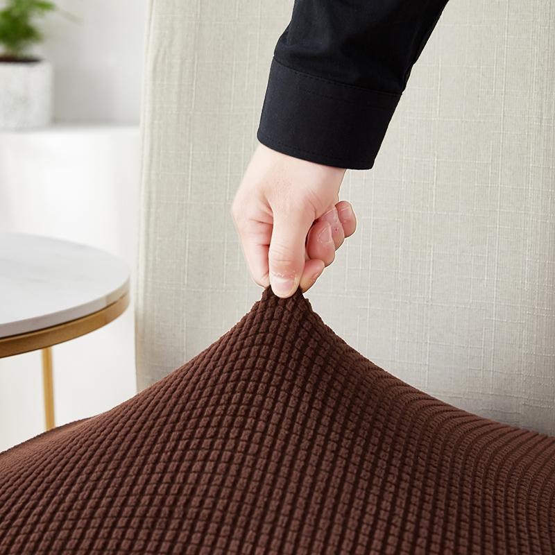 BRHUIXUE Jacquard-Stuhlkissenbezug aus Stretch-Material in Hellgrau, 1 Stück - Bild 2