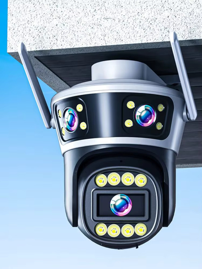 DiFang Yoosee 6MP Außen-WLAN-Sicherheitskamera mit 3 Linsen und 3 Bildschirmen, PTZ, KI-Auto-Tracking, Menschenerkennung und Nachtsicht, Farbe: Weiß - Bild 6