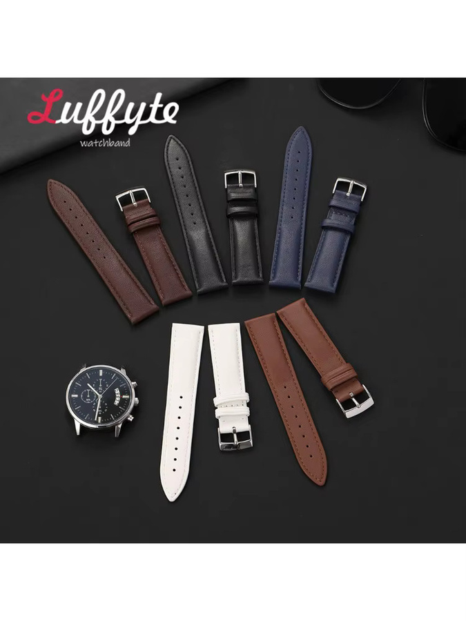 Luffyte Uhrenarmband Echtleder, Weiß, Unisex - Bild 3