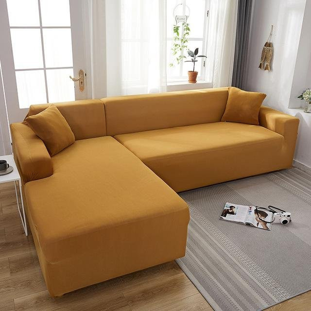 Elastischer Sofabezug aus Spandex in Orange, Anti-Staub Schonbezug für 1-Sitzer, Breite: 90-140 cm - Bild 1