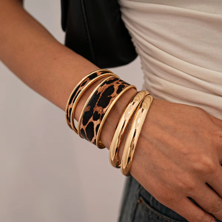belleper Armband-Set, 4-teilig, Leopardenmuster, goldfarben, Damen - Bild 3
