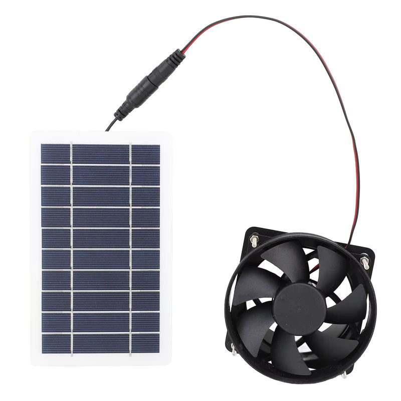 DOACT Solarpanel-Ventilator-Set mit 10 W monokristallinem Silizium in Schwarz für Tierhäuser und Gewächshäuser - Bild 2