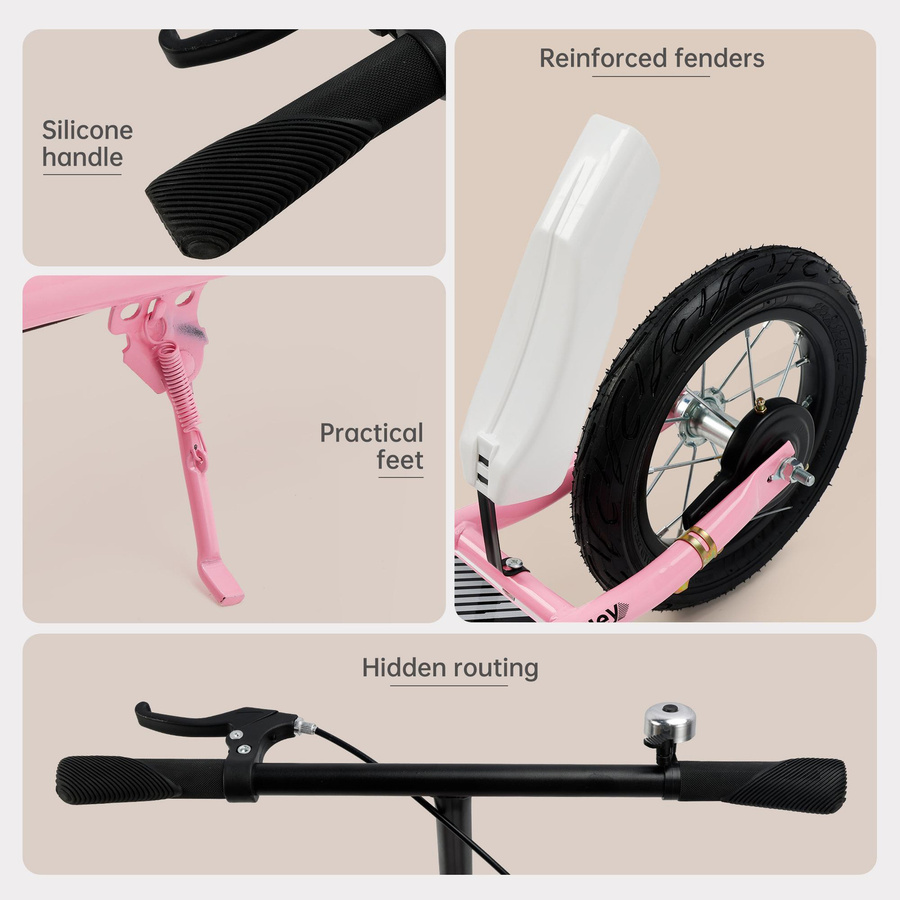Artudatech Pendler-Tretroller faltbar mit Gummi-Luftreifen rosa - Bild 3