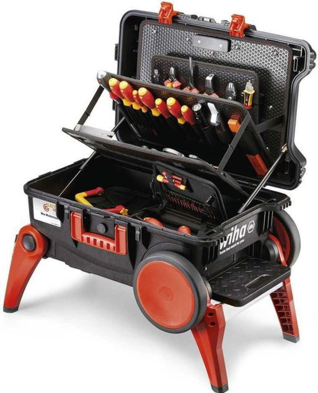 Wiha Werkzeugkoffer Set XXL 4 electric 80-teilig mit Schraubendrehern, Zangen und Bits in Schwarz-Rot B/T/H: 49,7 x 33,6 x 68,0 cm - Bild 2