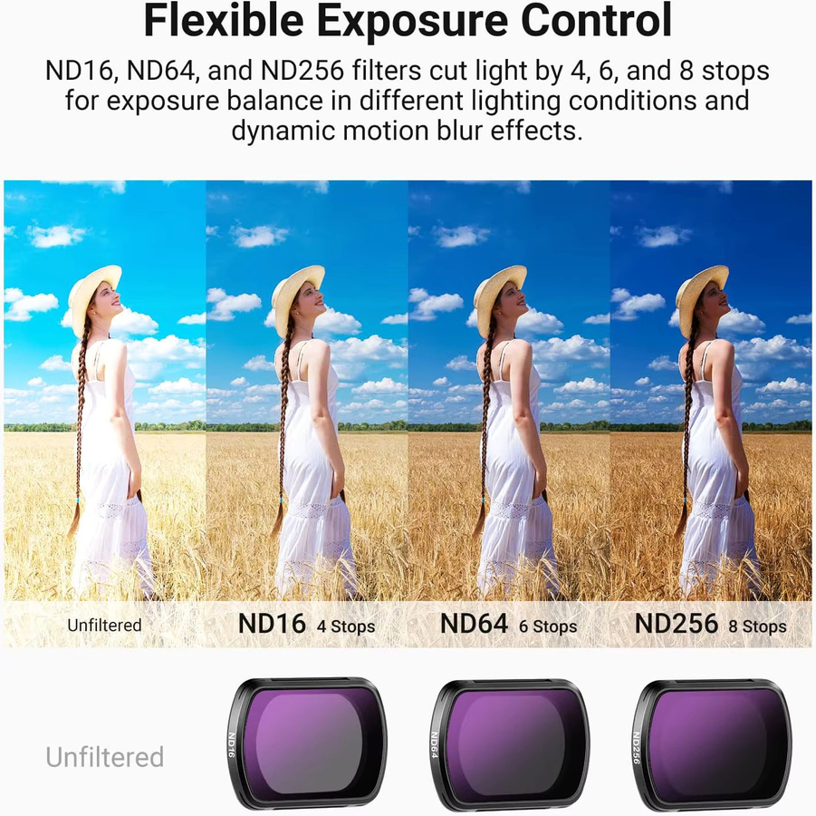 NEEWER ND & CPL Filterset für DJI Osmo Pocket 4 & 3, magnetische Neutraldichte- und Polarisationsfilter für Action-Kameras, Schwarz - Bild 3
