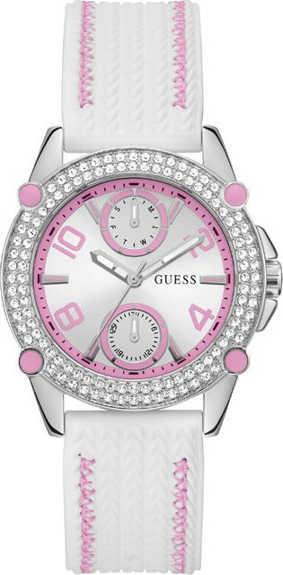 Guess Damenuhr, Quarz, Edelstahl, Silber, 38 mm, Silikon - Bild 1