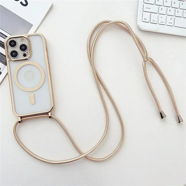 Yiran Bag Crossbody Lanyard Klare iPhone Hülle mit MagSafe Magnetischer Halskette und Kordel in Transparent für iPhone 16 15 14 13 12 Pro Max - Bild 1
