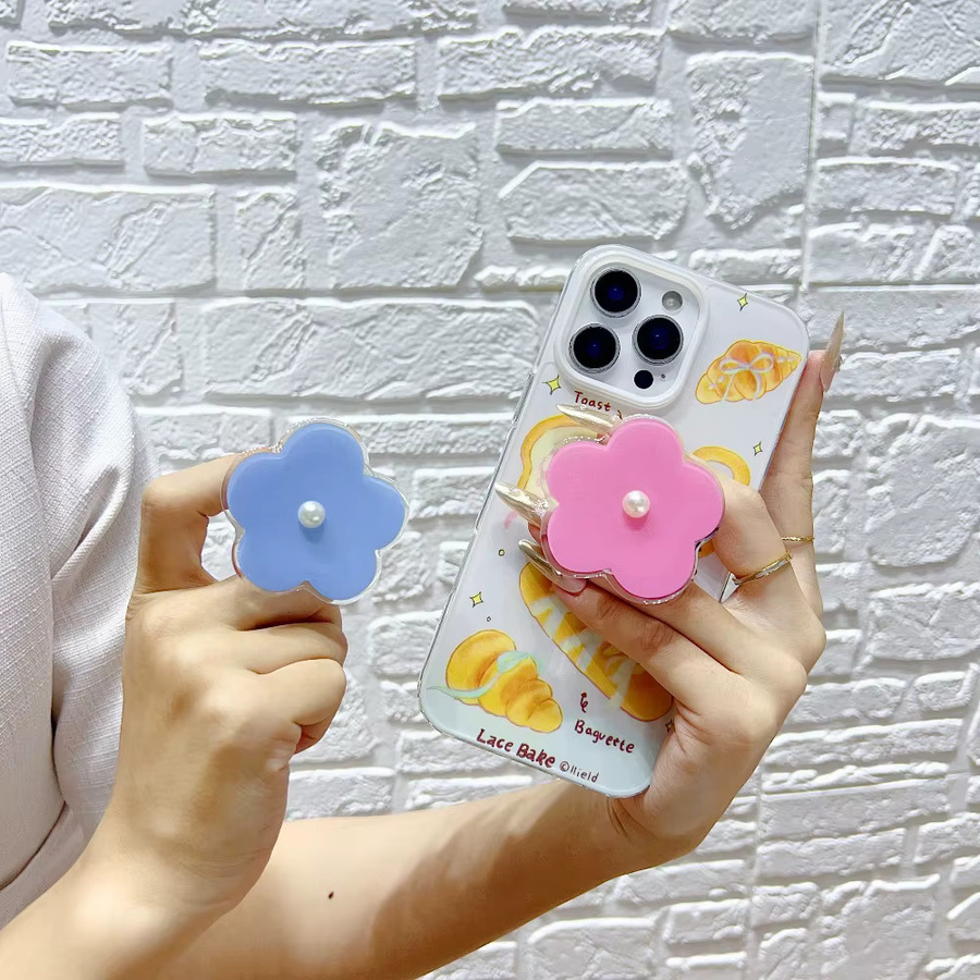 INS Korea Eleganter Blumen-Handyhalter mit Ring als universeller skalierbarer Ständer für iPhone, Samsung, Xiaomi und Google - Bild 1
