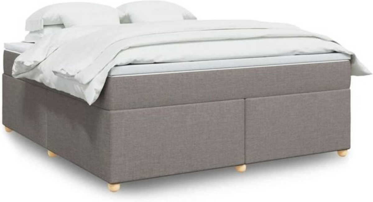 Vidaxl Boxspringbett mit Matratze aus Stoff in Taupe Meliert, B/T/H: 180 x 200 cm - Bild 1