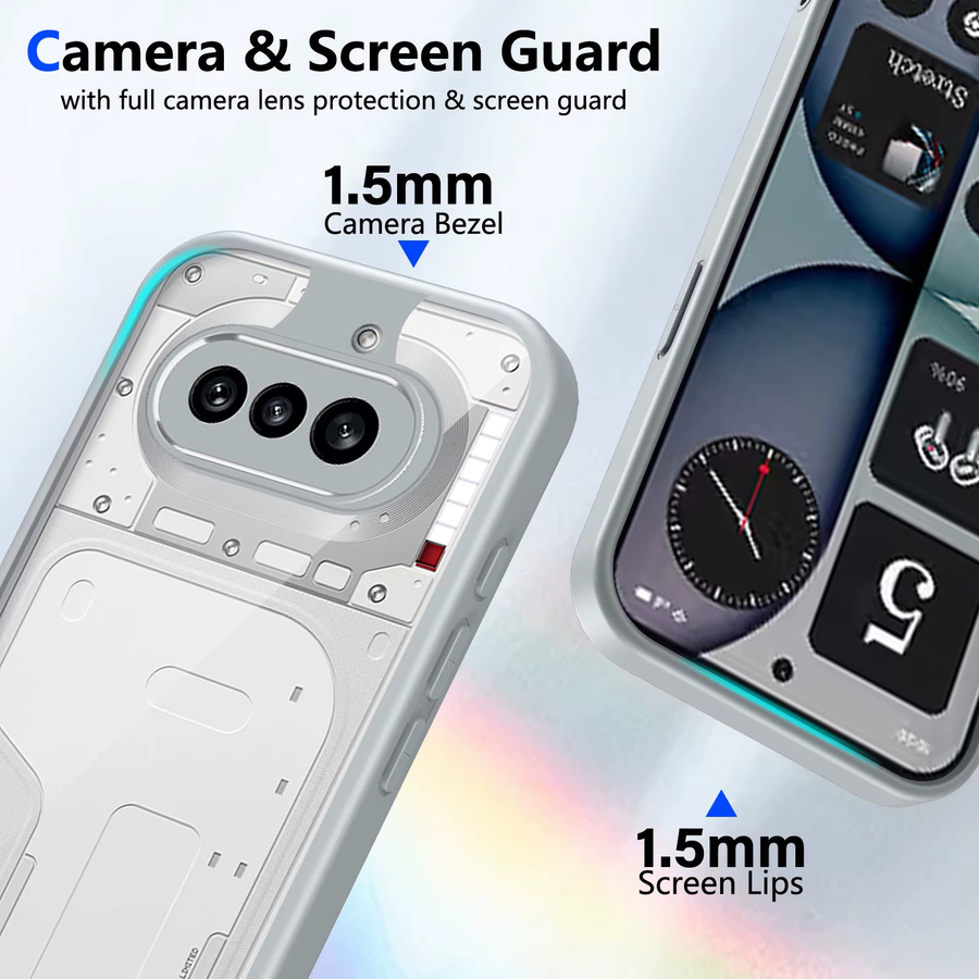 Stoßfeste Silikon-Schutzhülle für Nothing Phone 4A 5G, Transparente Matte Rückseite mit Luftpolster-Schutz - Bild 3