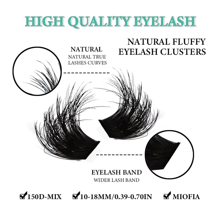 MIOFIA Wimpernbüschel, Gemischte Längen, Faux Mink, Unisex - Bild 3