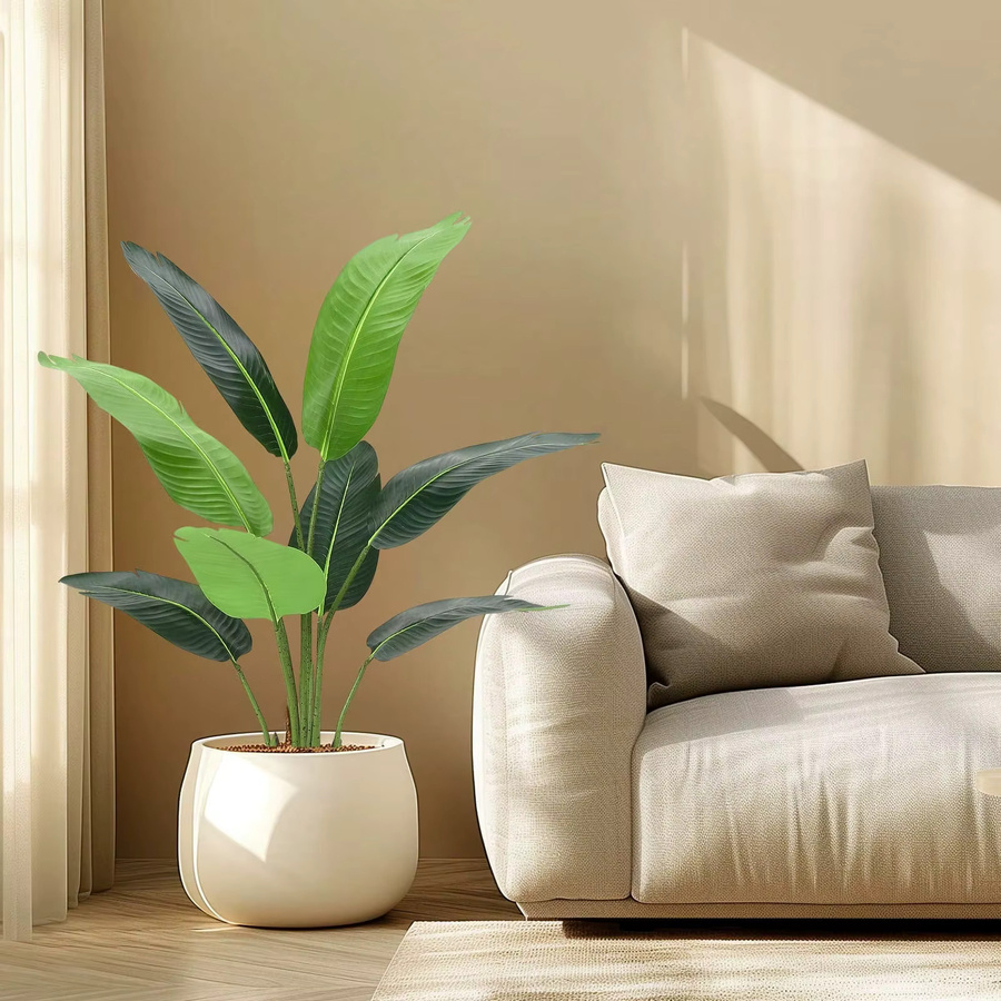 HobbyLane Künstliche Palme Paradiesvogel in Grün, UV-beständige Kunstpflanze für Innen- und Außenbereiche, Höhe: 120 cm - Bild 2