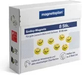 Magnetoplan Magnet Smiley in Gelb, 8 Stück, Durchmesser: 20 mm - Bild 2
