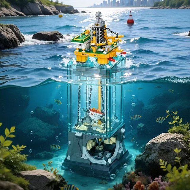 GSF Miniatur-Offshore-Bergbau-Szenario, Technik-Serie, Bausteine, 1.064 Teile - Bild 1