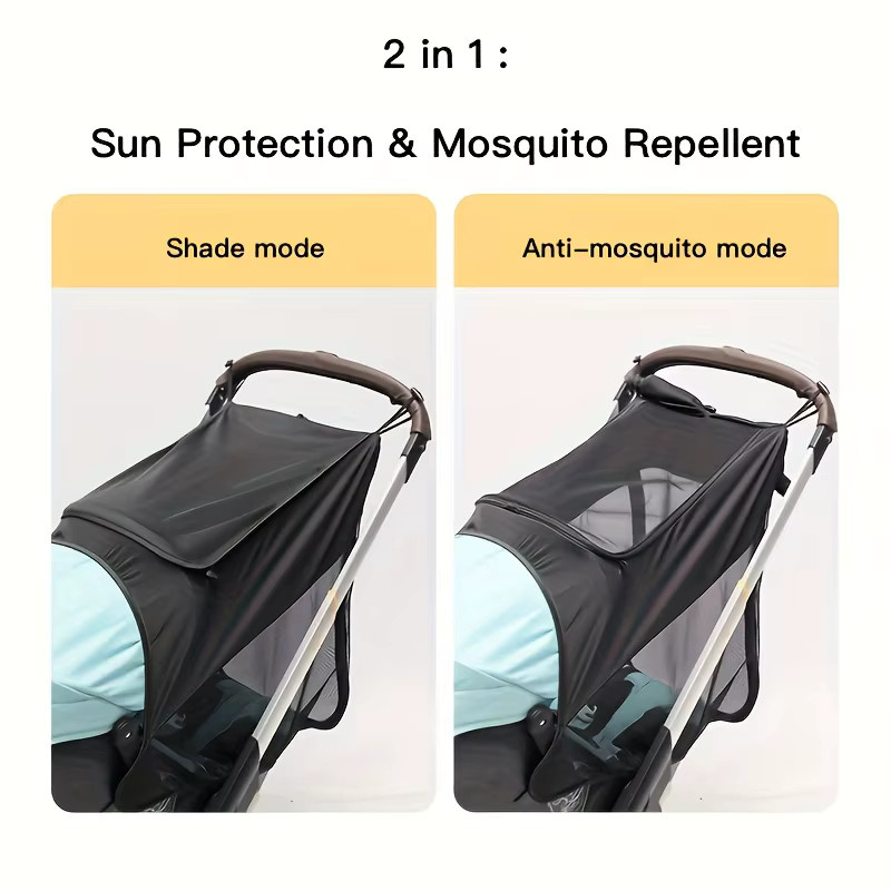 Doona Sonnenschutz und Moskitonetz für Autositz in Schwarz und Multicolour mit UV-Schutz und atmungsaktivem Material - Bild 2