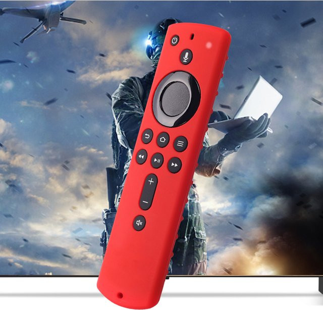 APWIKOGER All-Inclusive Fernbedienung Schutzhülle mit Lanyard für Amazon Fire TV Stick 4K 2018 in Grün und Rot - Bild 1