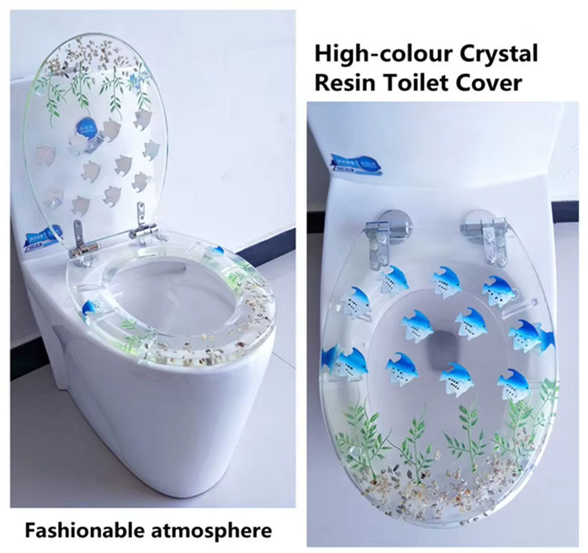 JIABINFU Toilettensitzbezug aus dickem Harz in Transparent, passend für V-Form oder O-Form WC-Sitze - Bild 3