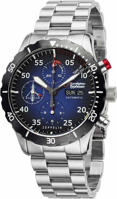 Zeppelin Automatik Armbanduhr, Edelstahl, Blau, 43 mm, Herren - Bild 1
