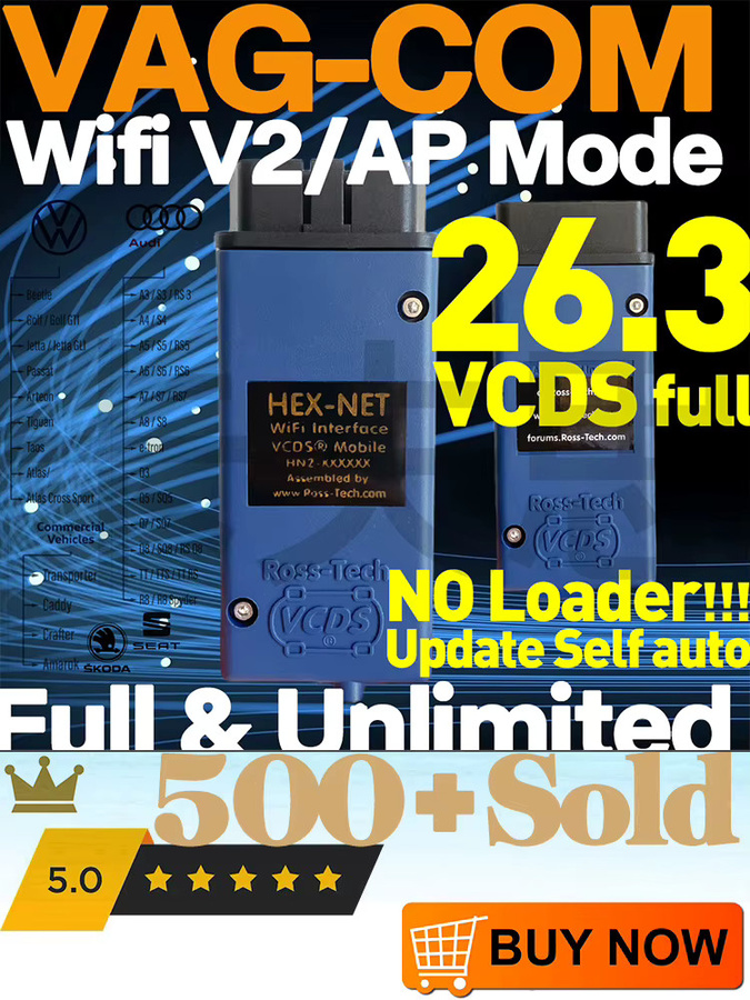 VCDS VAG-COM NO Loader Program V2 mit VCI HEX-NET AP-Modus und HEX-V2 Upgrade für VW, Audi, Seat und Skoda mit vollen Funktionen und unbegrenzten VINs in Blau - Bild 5