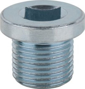 KS Tools Ölablassschraube mit Innenvierkant 8mm, M18x1,5x16mm, silber, 25er-Pack - Bild 1